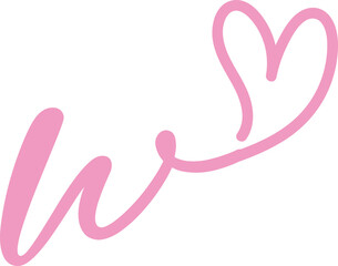Letter W Heart Logo Design , W Heart Logo