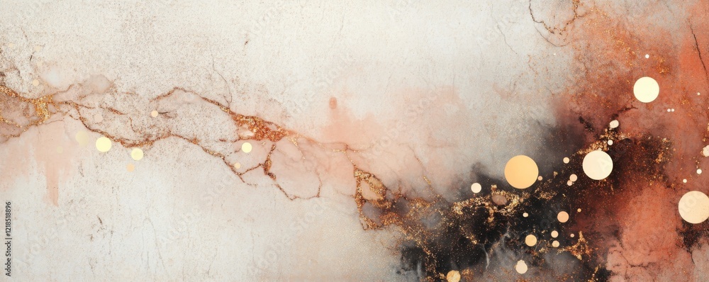 Poster sparkling golden particles create a mesmerizing background filled with shimmering lights at night..