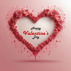 Happy valentines day background with heart balloons	