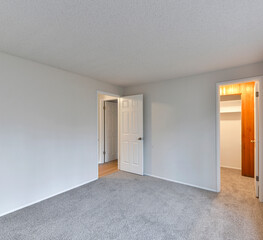 Modern residential empty bedroom interior