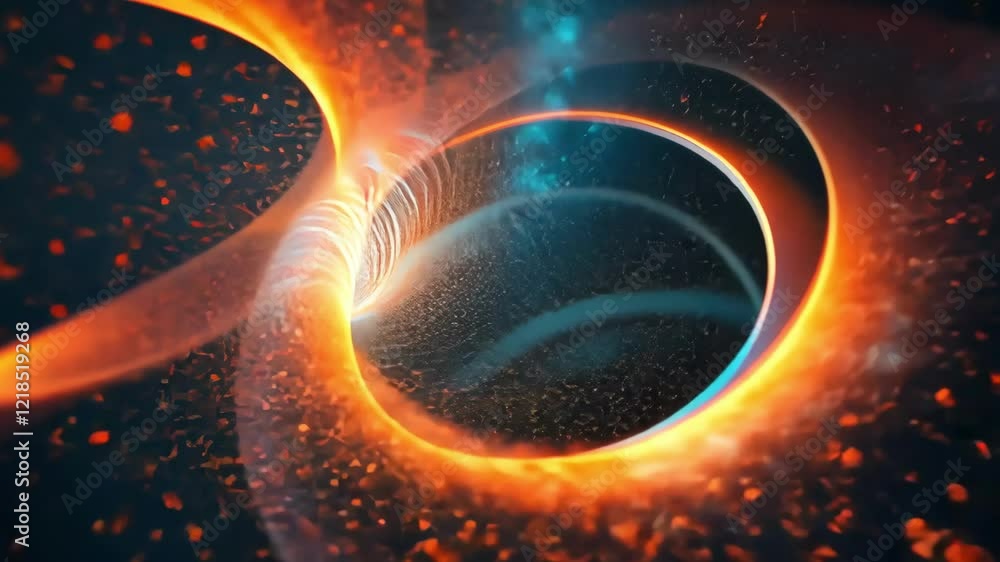 Poster dynamic light swirl effects create an immersive, abstract visual experience with vibrant colors and 