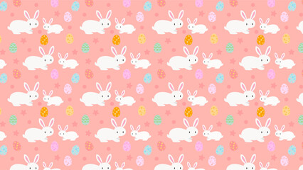 background of Easter rabbit and eggs.