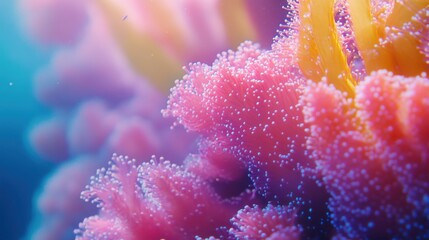 Fototapeta premium Vibrant coral reefs teem with marine life in crystalclear waters.