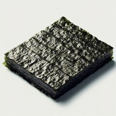 A sheet of nori with a white background.