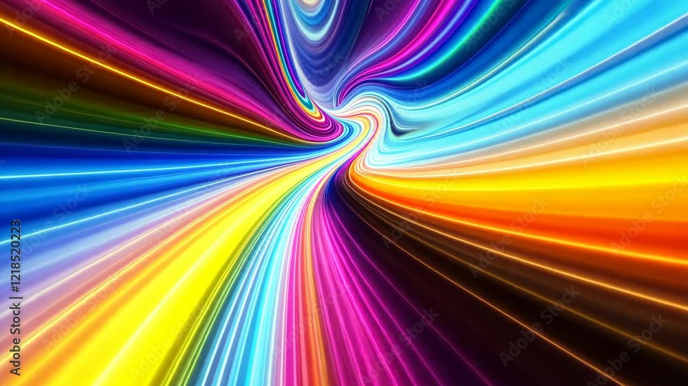 Poster dynamic colorful light streaks creating vibrant abstract patterns in motion