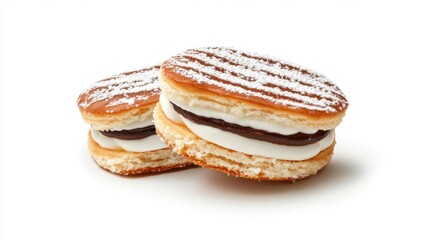 Soft biscuits with creamy chocolate vanilla filling