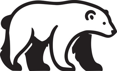 Bear vector in black and white