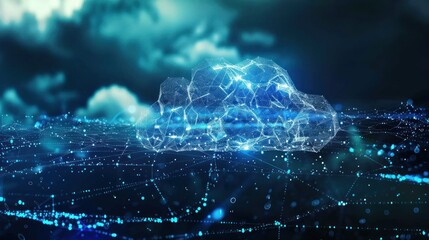 Digital Cloud Computing Network over Cityscape