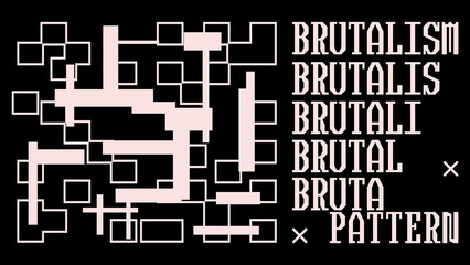 Abstract geometry brutalism background. Brutalist banner template, event design for digital advertisement and social media. Creative geometric shape layout design, vector illustration