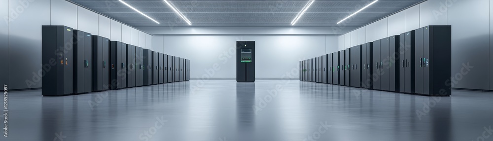 Poster exploring the world of data centers servers cloud computing and the future of information management