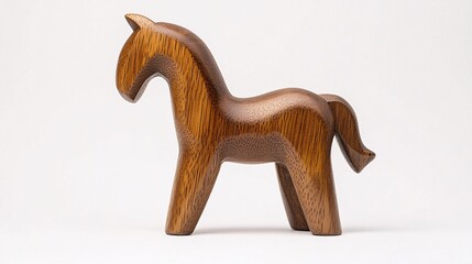 Elegant wooden horse figurine showcasing traditional craftsmanship and design.