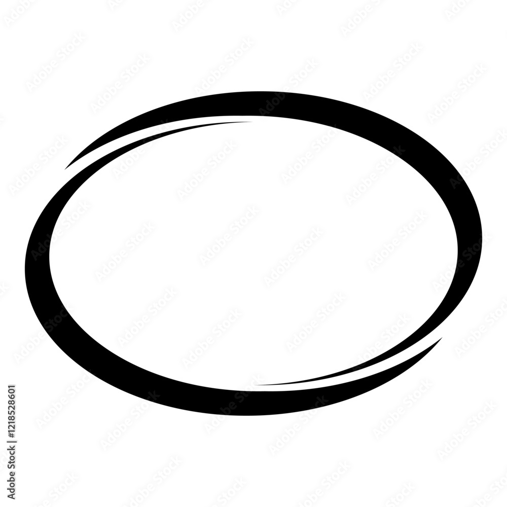 Poster Black and White Double Oval Frame, circular banner frames borders