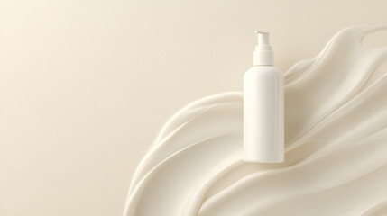 3d realistic face cream in a glass bottle	