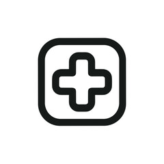 Obraz premium Minimalistic black-and-white line art icon for Health App in a clean, professional vector style