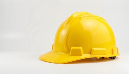 Fototapeta premium Yellow hard hat isolated on clean white background.