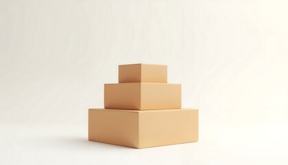 Obraz premium Stackable Cardboard Boxes Packaging Product Display