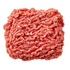 minced meat beef forcemeat isolated white background clipping path