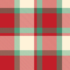 red, green and white color tartan check seamless plaid pattern background for textile design .Perfect for textile or print design. vector illustration.