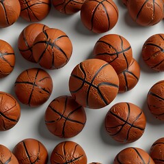 Obraz premium basketballs in a repeating pattern on a white background