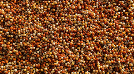 background of sorghum seeds, Top view, Flat layout