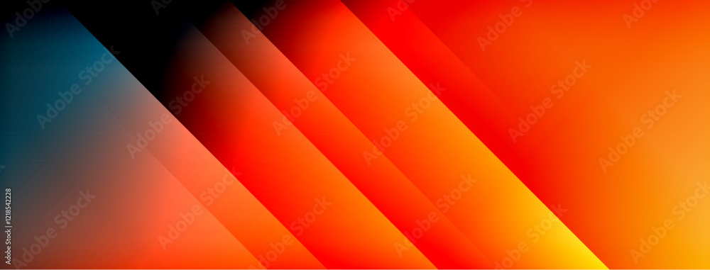 Poster Dynamic shadow lines with gradient colors geometric background