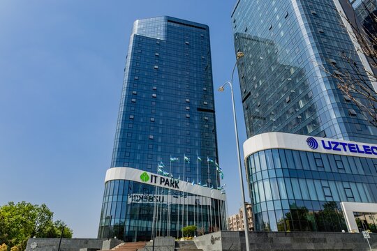 Tashkent, Uzbekistan- April 21, 2023: The Central Technopark "IT PARK" of Uzbekistan located in the center of Tashkent