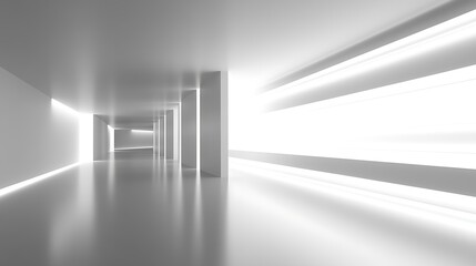 Modern minimalist white hallway architectural design