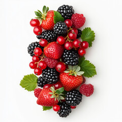 Obraz premium A Vibrant Mix of Fresh Garden Berries - Ideal for Food Blogs and Healthy Eating Articles