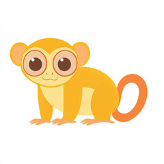 Naklejka premium Adorable cartoon monkey with large eyes.