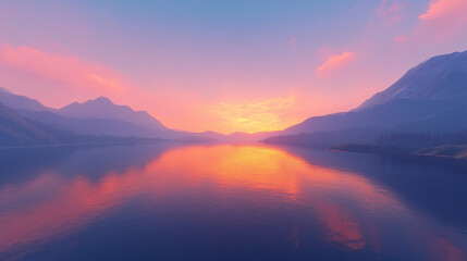 sunrise over the lake