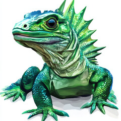 Obraz premium Vibrant Green Lizard Portrait.