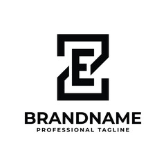 Letters ZE Monogram Logo, suitable for any business with EZ or ZE initials