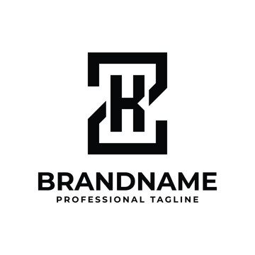 Letters ZK Monogram Logo, suitable for any business with KZ or ZK initials