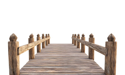 Obraz premium Wooden pier on a transparent background.