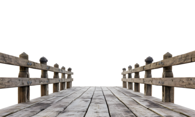 Wooden pier on a transparent background.