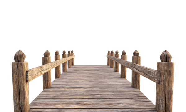Wooden pier on a transparent background. - Powered by Adobe