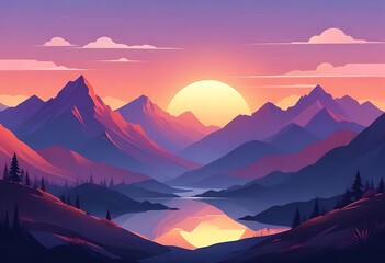 Mountain range with a lake in the foreground