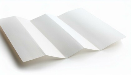 Folded sheets of white paper, isolated on white background
