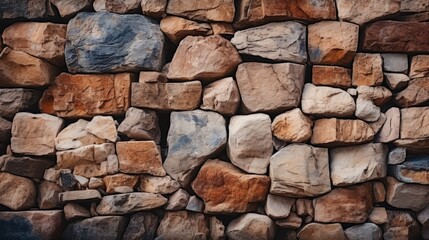 Fototapeta premium Rustic Brown Stone Wall Texture with Light for a Naturalistic Look