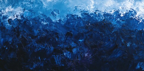 Obraz premium Deep Blue Abstract Painting Texture Captures the Essence of Ocean Depths and Night Sky.
