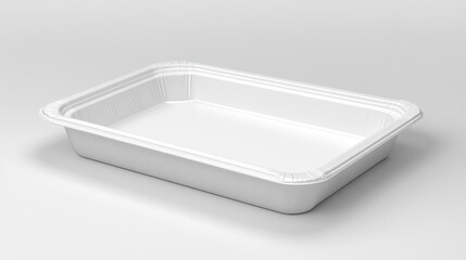 White Disposable Food Tray, Empty Rectangular Container for Serving or Packaging Food
