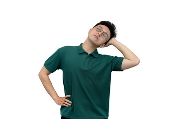 Person Stretching and Leaning Sidelong Displaying Relaxation and Casual Mood