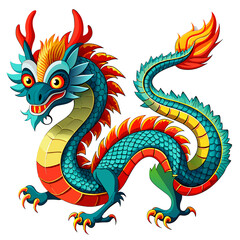 Obraz premium Golden dragon vector illustration, a powerful symbol of ancient Chinese mythology and oriental art