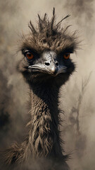 close up of an emu