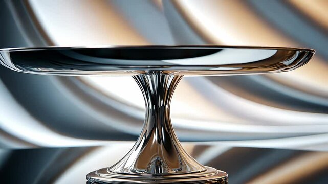 Elegant Silver Cake Stand: A Polished Piece of Tabletop Art
