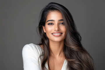 Fototapeta premium young indian woman with long and black hair