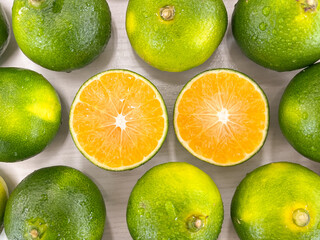 fresh and green tangerine 