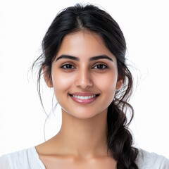 Naklejka premium Indian beautiful tied hair modern lady