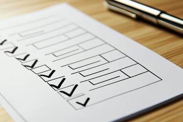 checklist on a sheet of paper. 