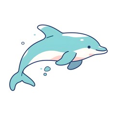 Fototapeta premium cute dolphin illustration, Generative AI 